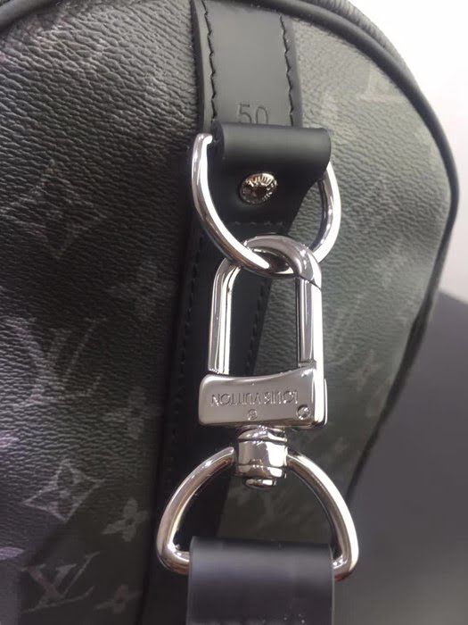 路易威登LV頂級原單KEEPALL 旅行袋 M41418 黑格皮旅行袋枕頭包 YDH1411